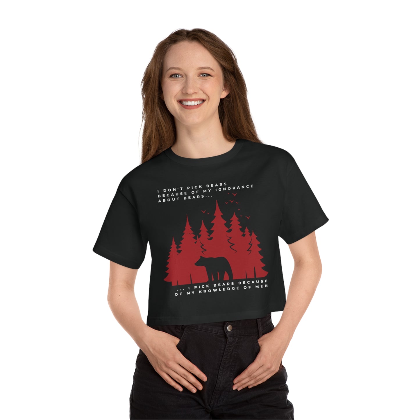 Women's Bear in Woods Cropped T-Shirt