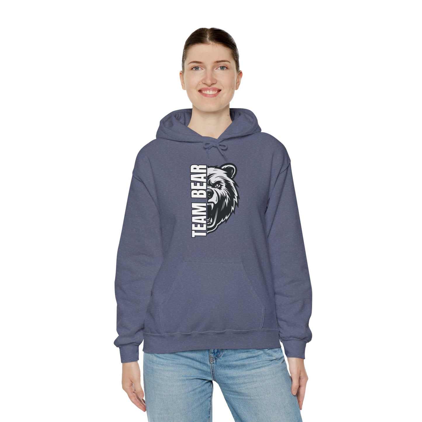 Women's "Team Bear" Hooded Sweatshirt - White Lettering