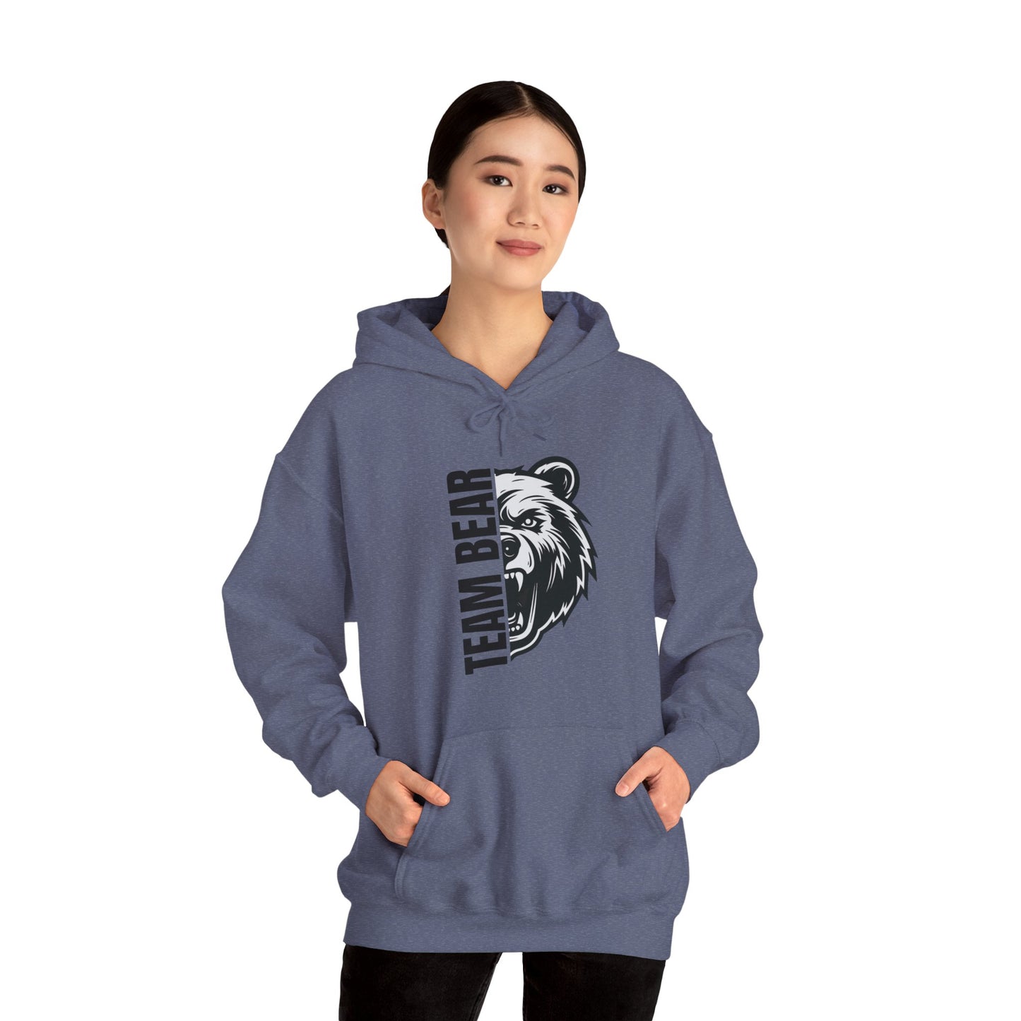 Women's "Team Bear" Hooded Sweatshirt - Black Lettering