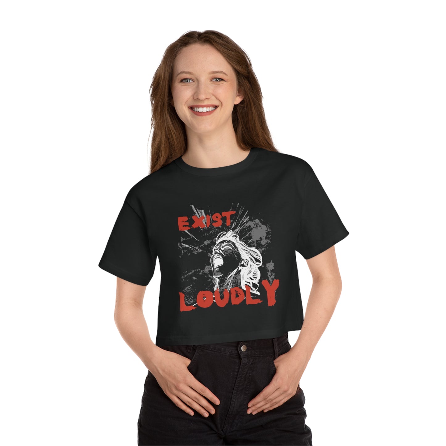 Women's Exist Loudly Cropped T-Shirt