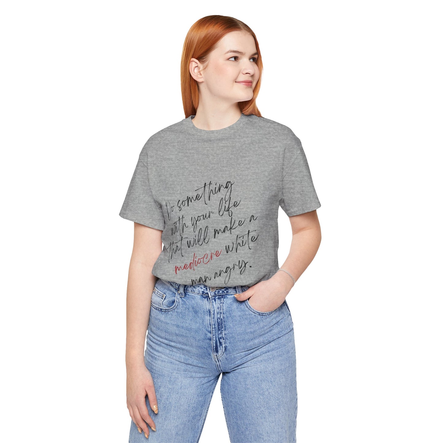 Women's Mediocre Man Short Sleeve Tee 2 - Black Graphic