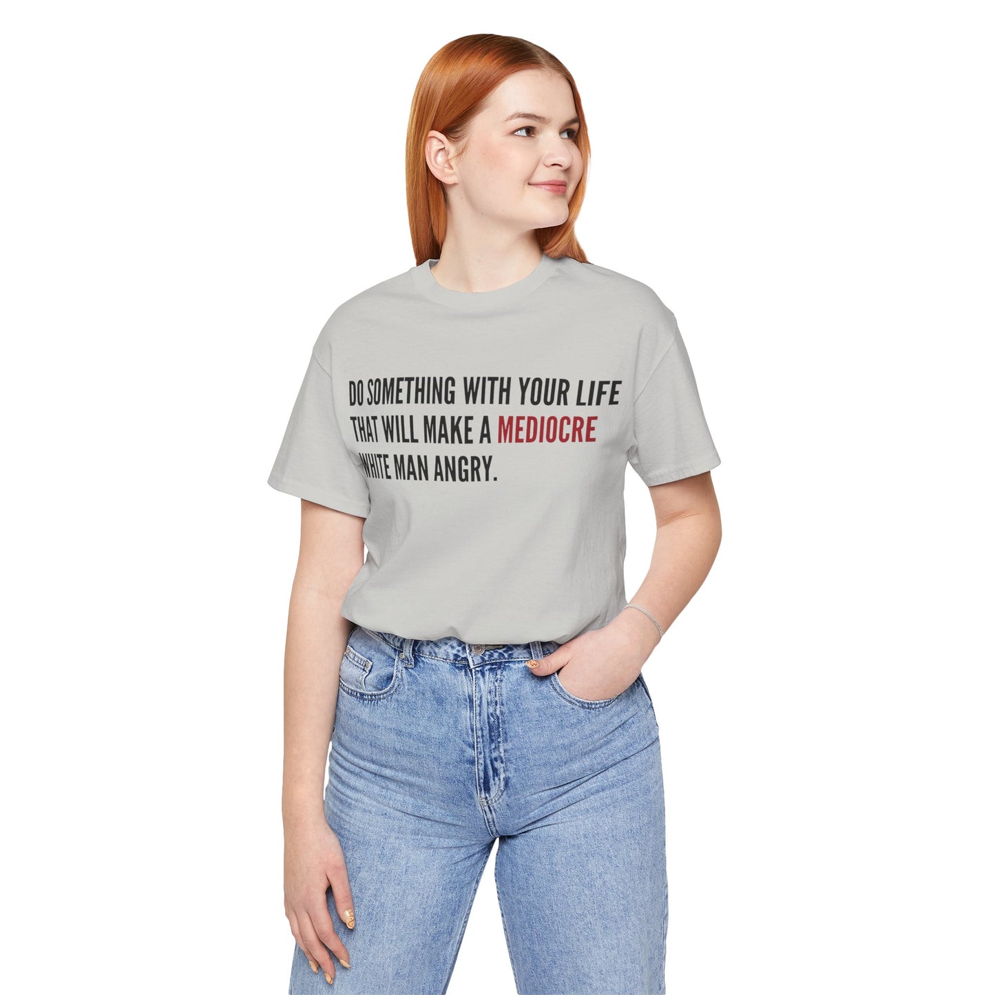 Women's Mediocre Man Short Sleeve Tee - Black Graphic