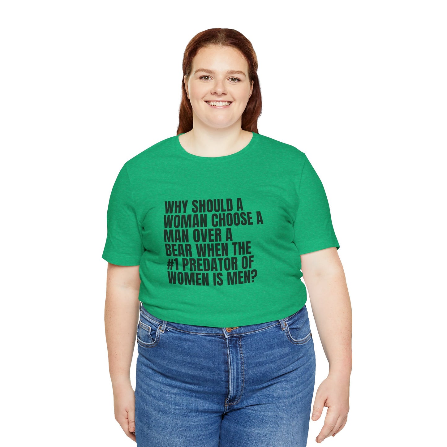 Women's Man v. Bear Tee - Black Writing