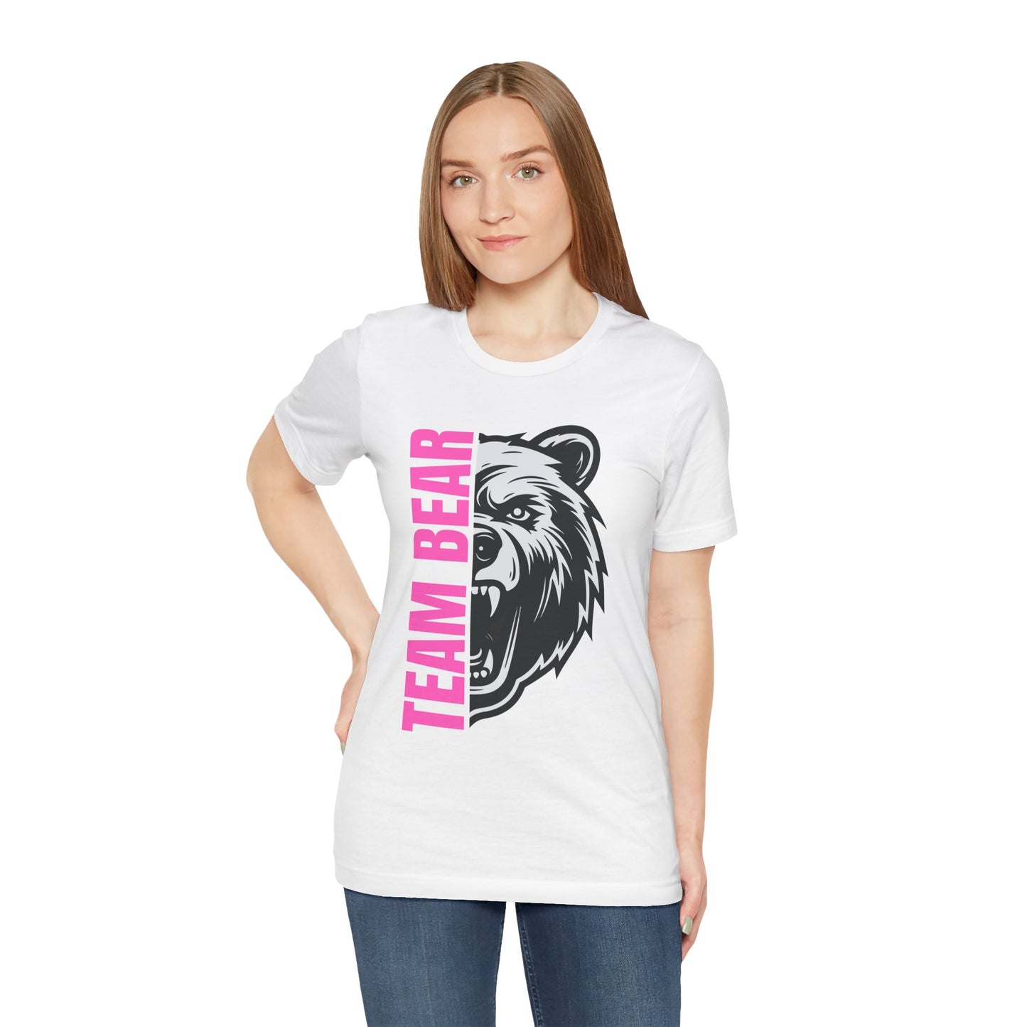 Women's "Team Bear" Tee - Pink Lettering