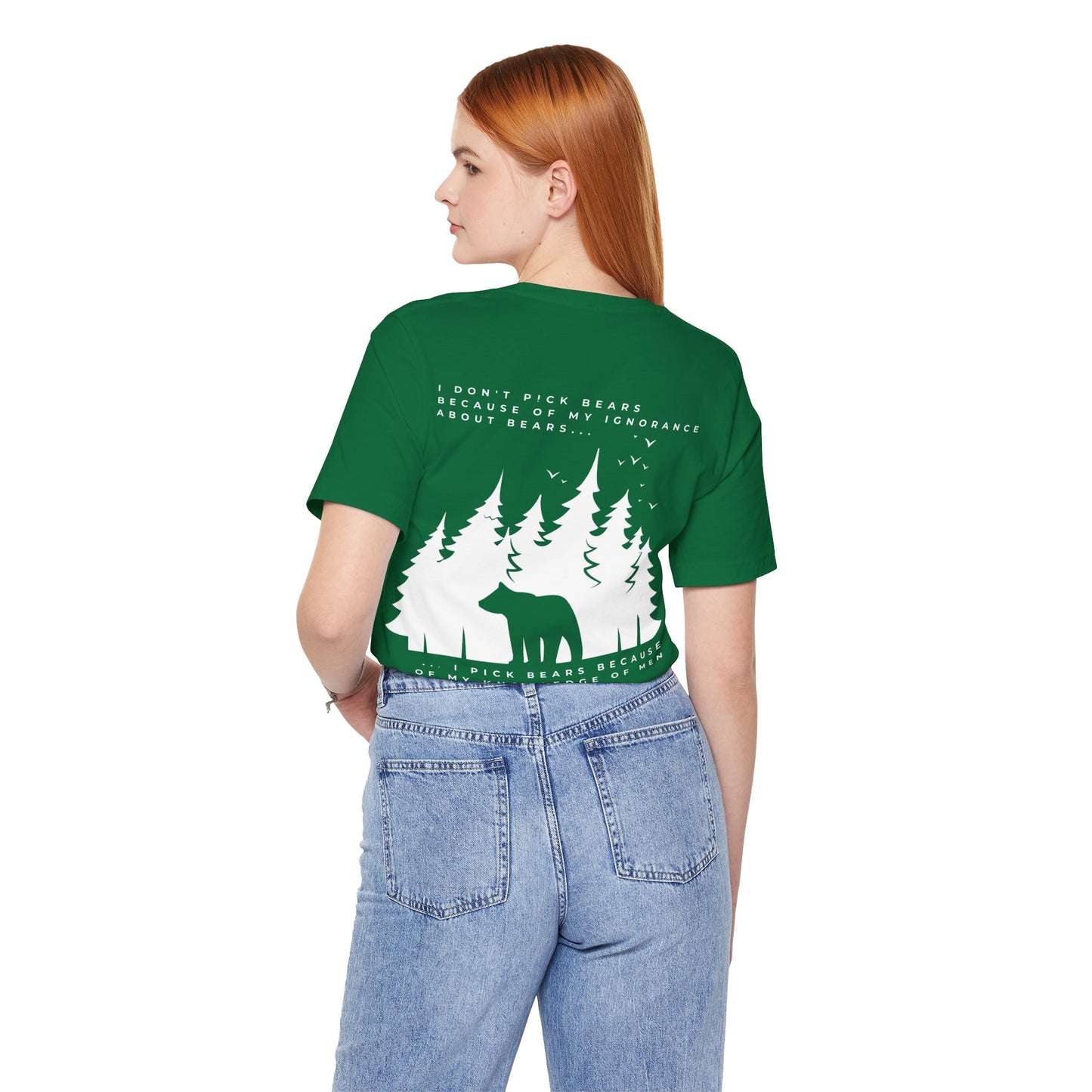 Women's Two-Sided Graphic "Team Bear" Tee - White Graphics
