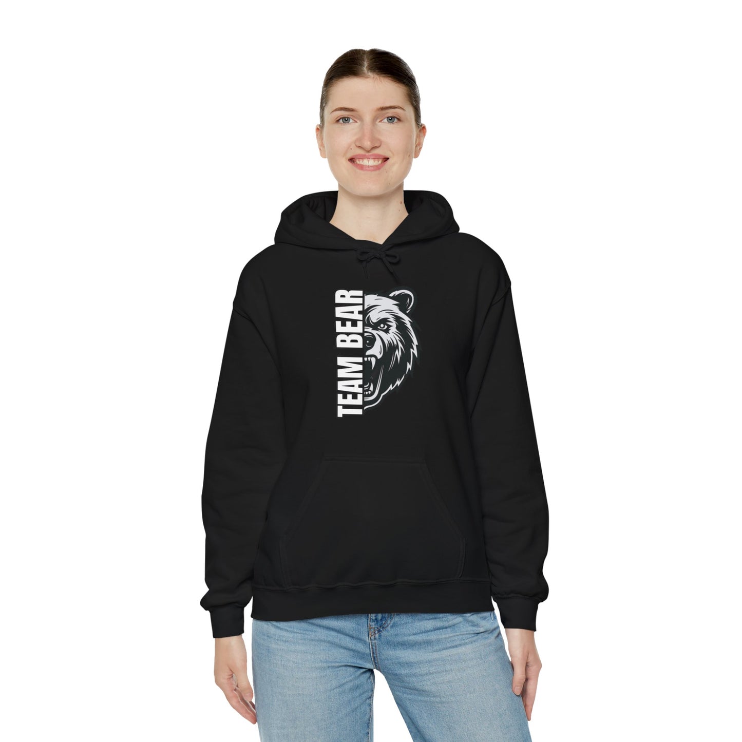 Women's "Team Bear" Hooded Sweatshirt - White Lettering