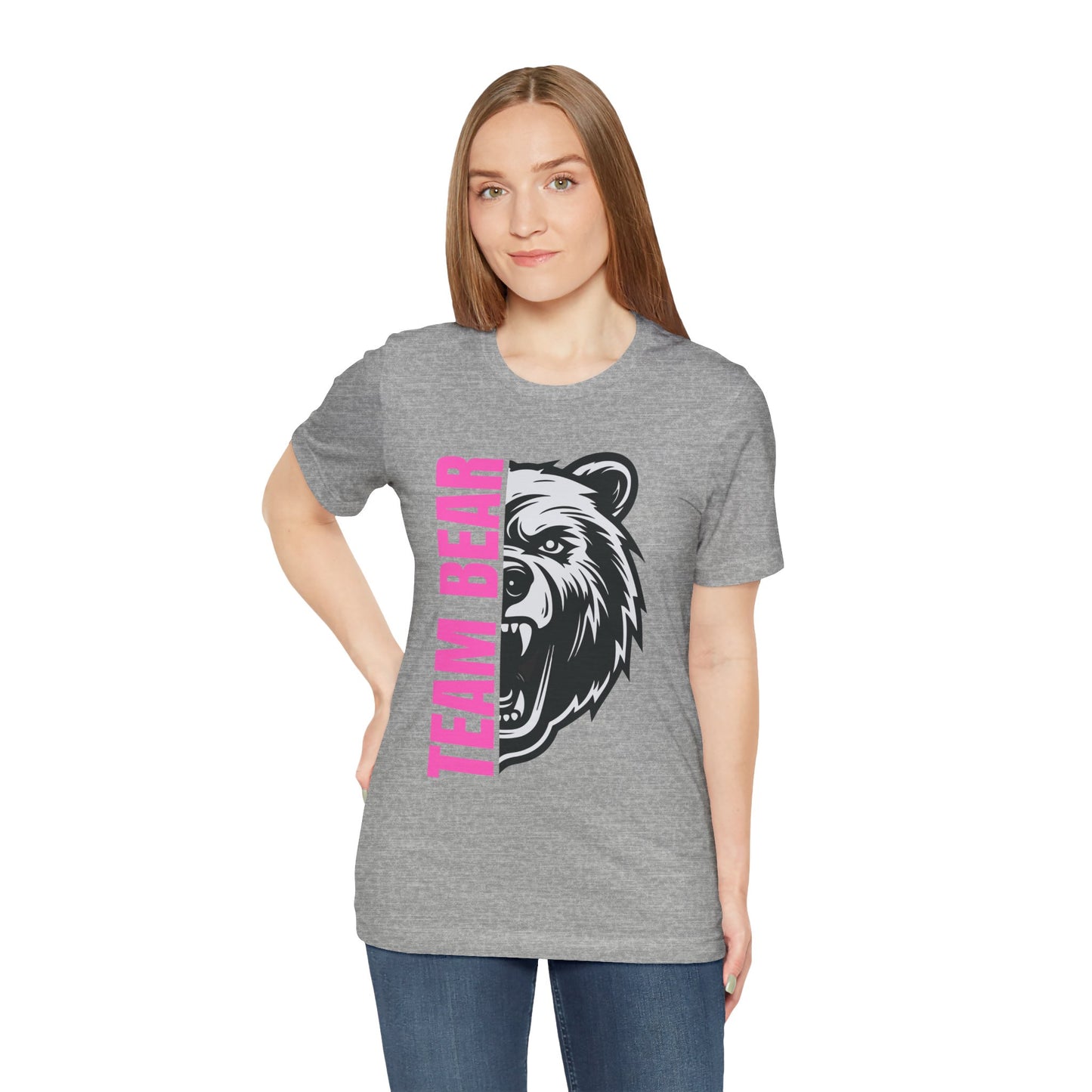 Women's "Team Bear" Tee - Pink Lettering