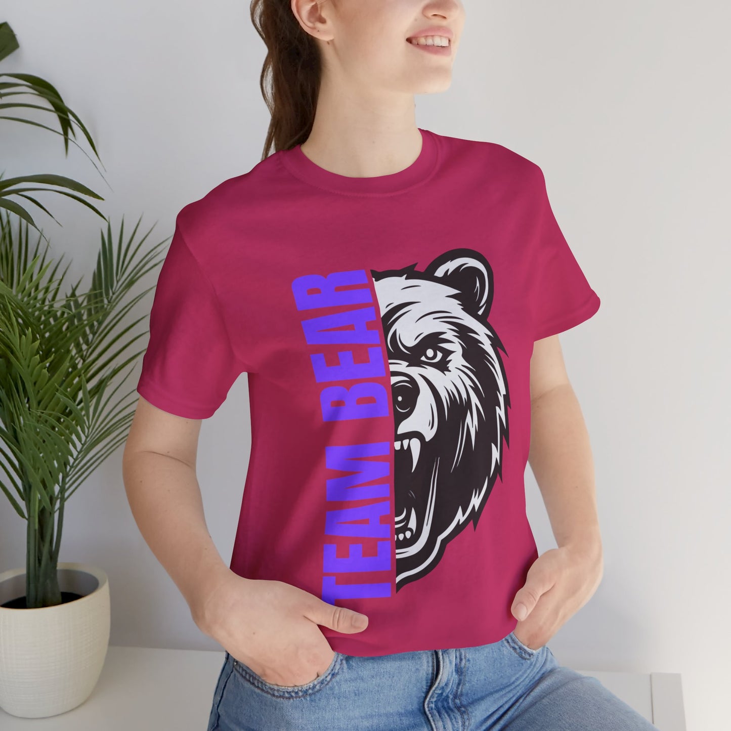 Women's "Team Bear" Tee - Purple Lettering