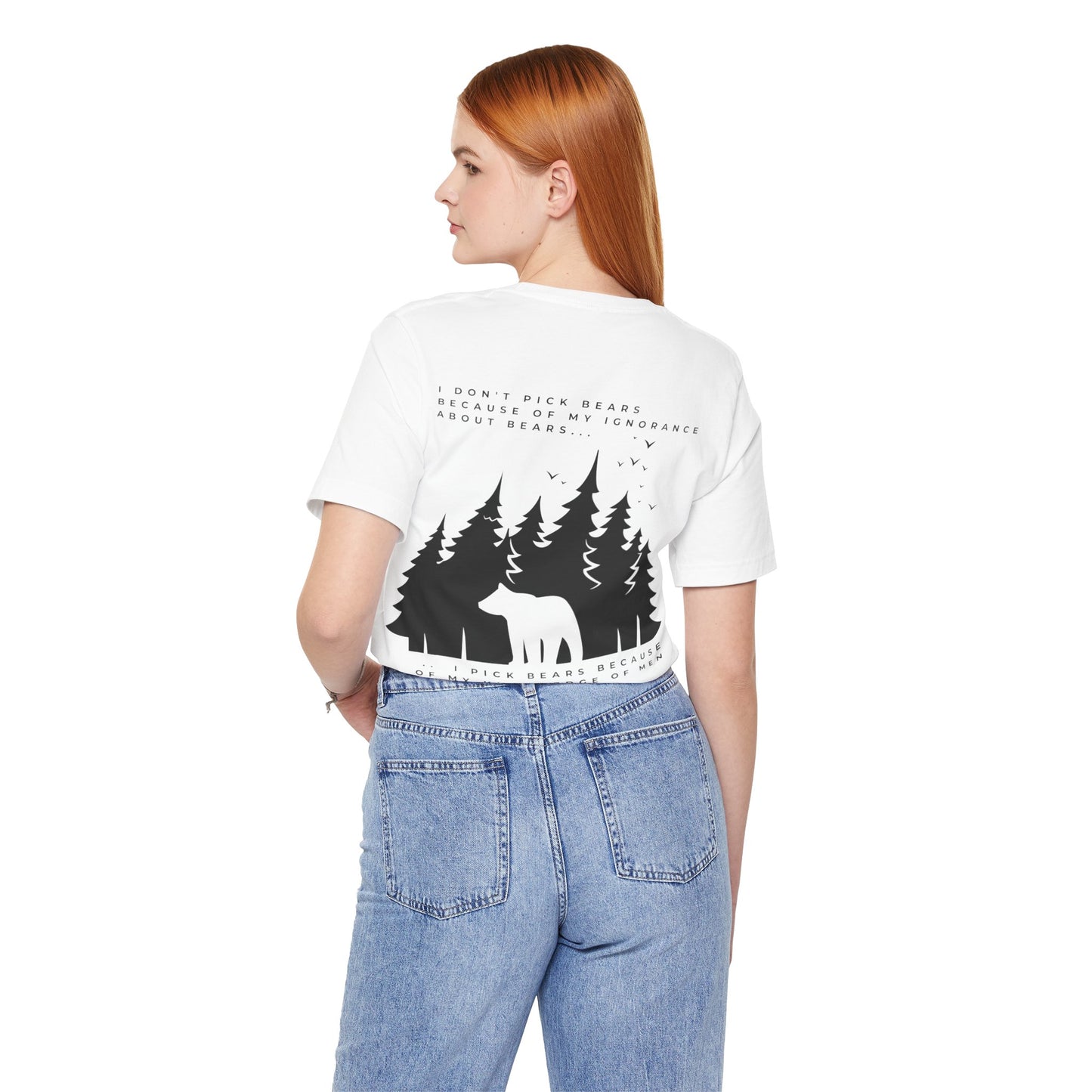 Women's Two-Sided Graphic "Team Bear" Tee - Black Graphics