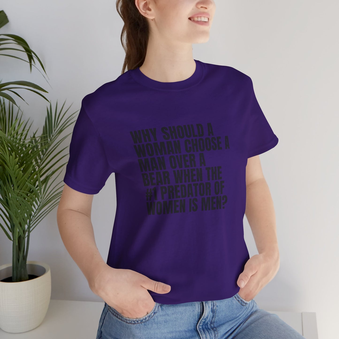 Women's Man v. Bear Tee - Black Writing