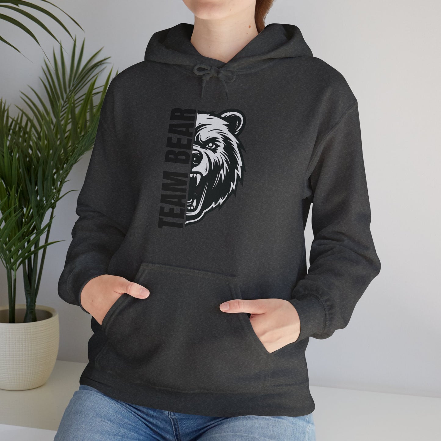 Women's "Team Bear" Hooded Sweatshirt - Black Lettering
