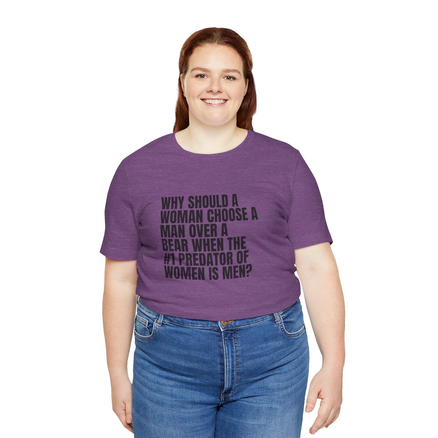 Women's Man v. Bear Tee - Black Writing