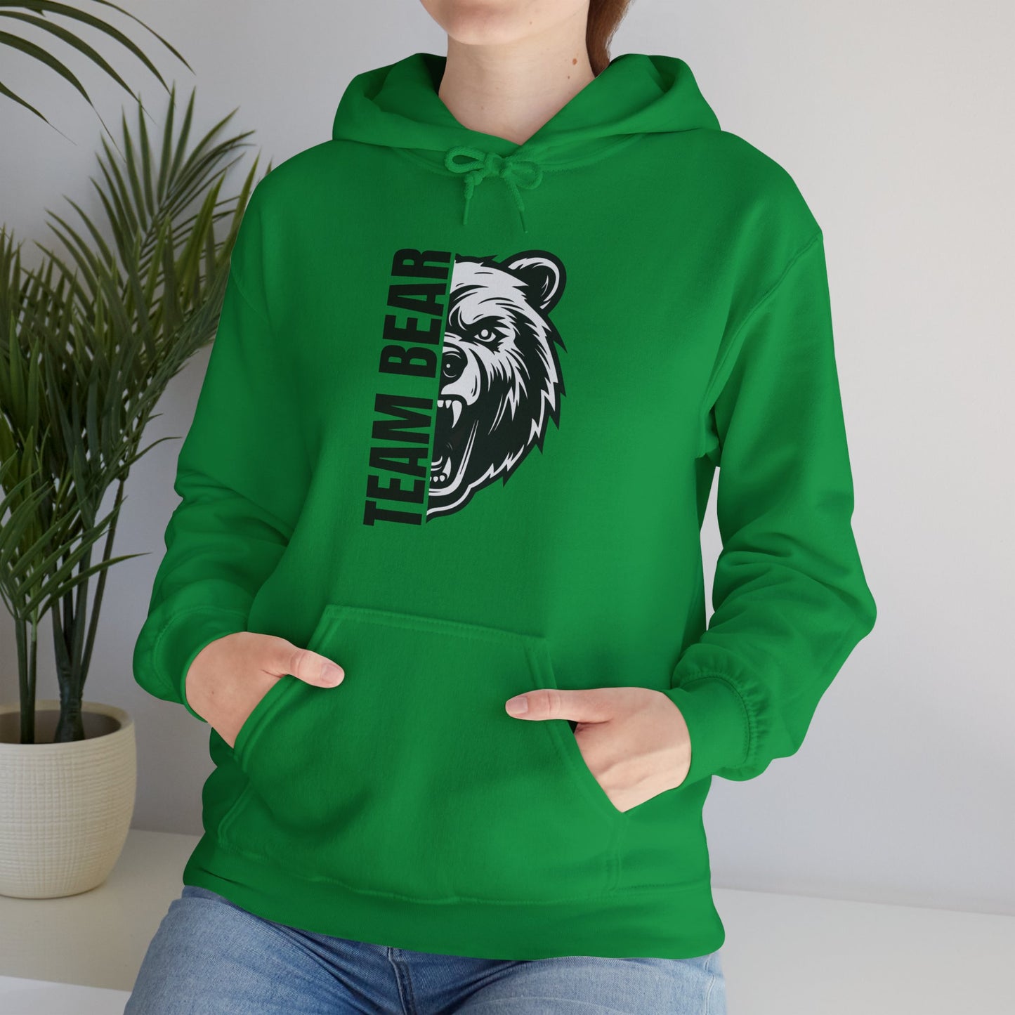Women's "Team Bear" Hooded Sweatshirt - Black Lettering