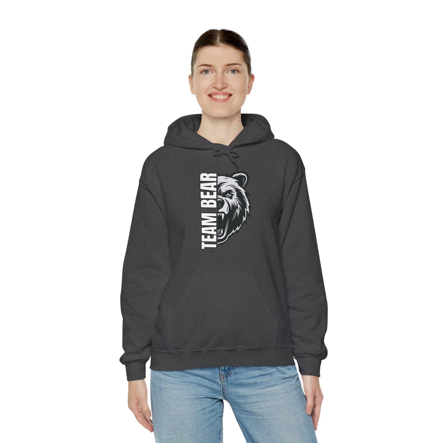Women's "Team Bear" Hooded Sweatshirt - White Lettering