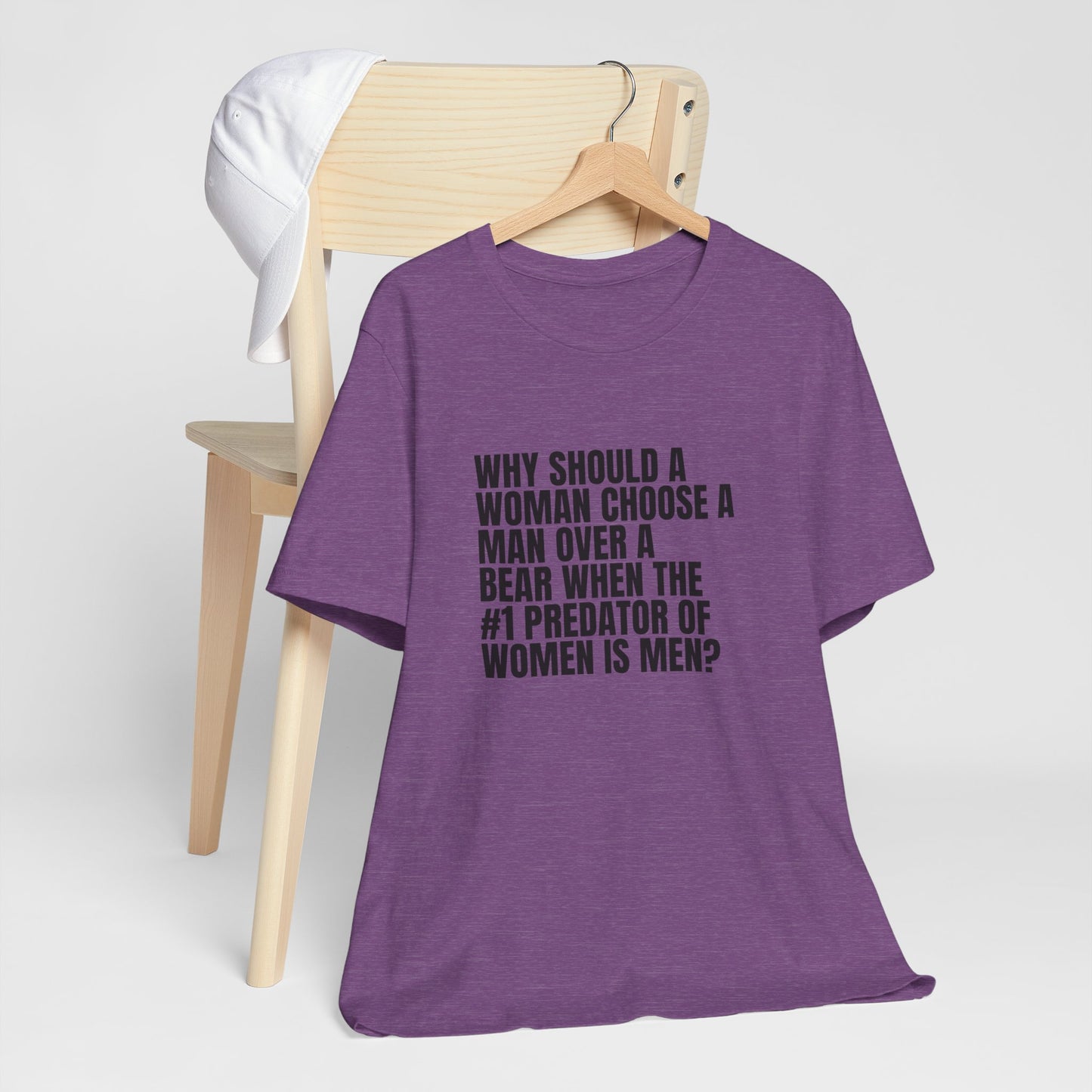 Women's Man v. Bear Tee - Black Writing