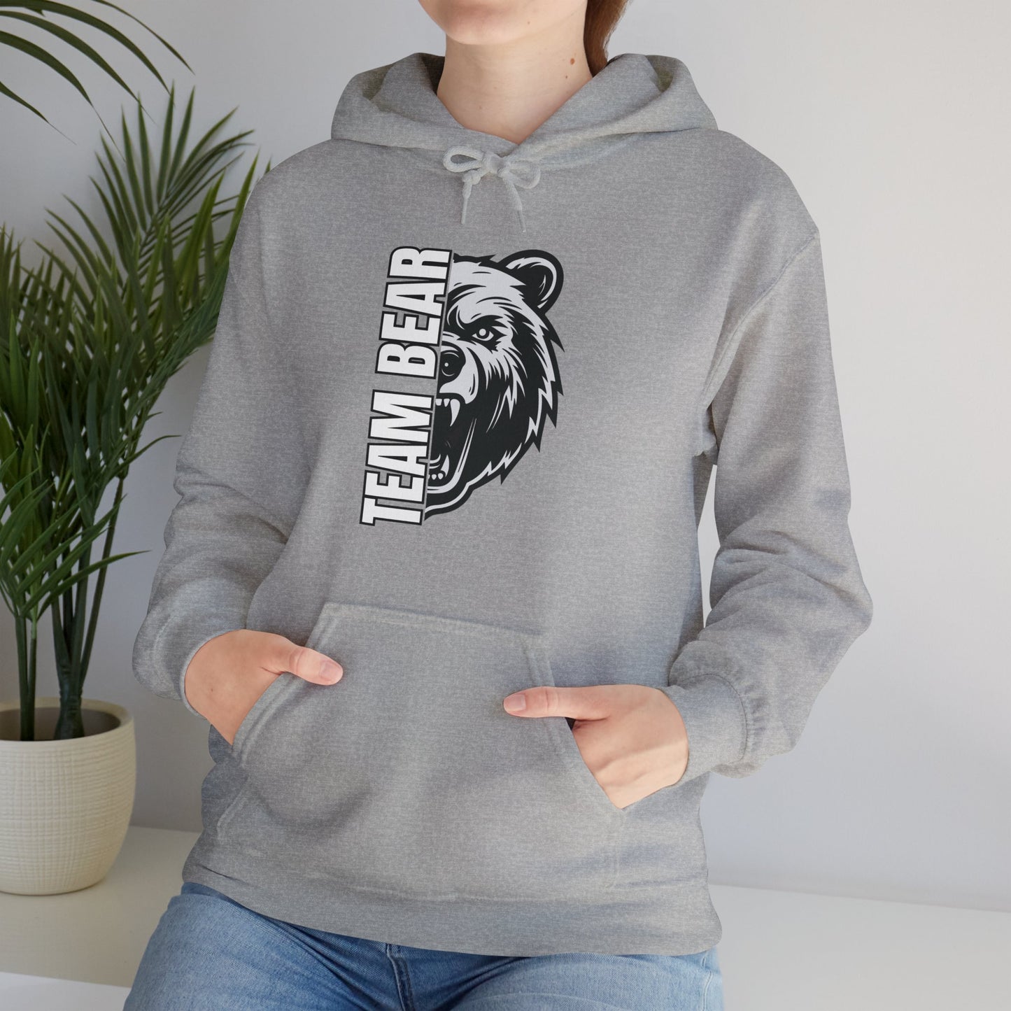 Women's "Team Bear" Hooded Sweatshirt - White Lettering