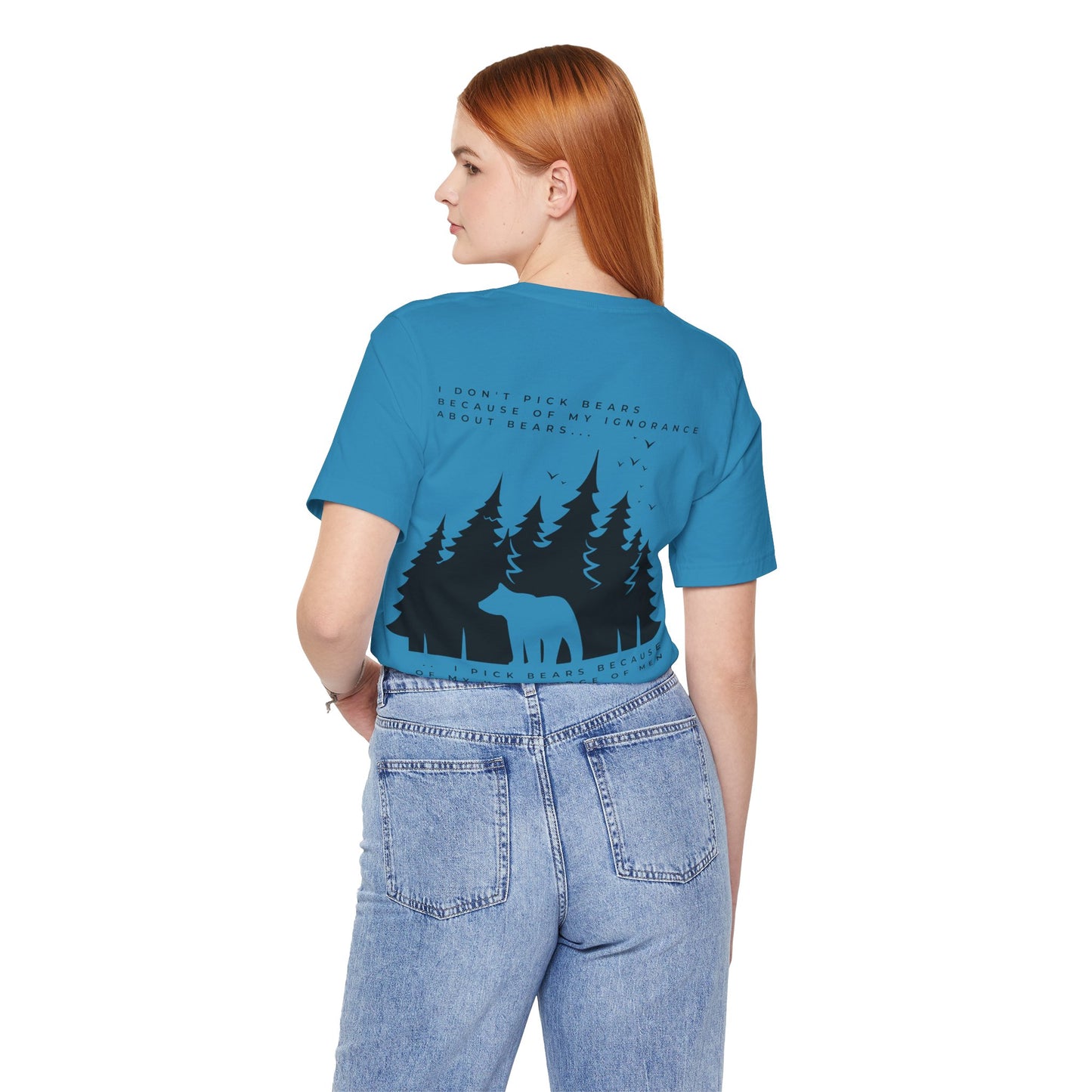 Women's Two-Sided Graphic "Team Bear" Tee - Black Graphics
