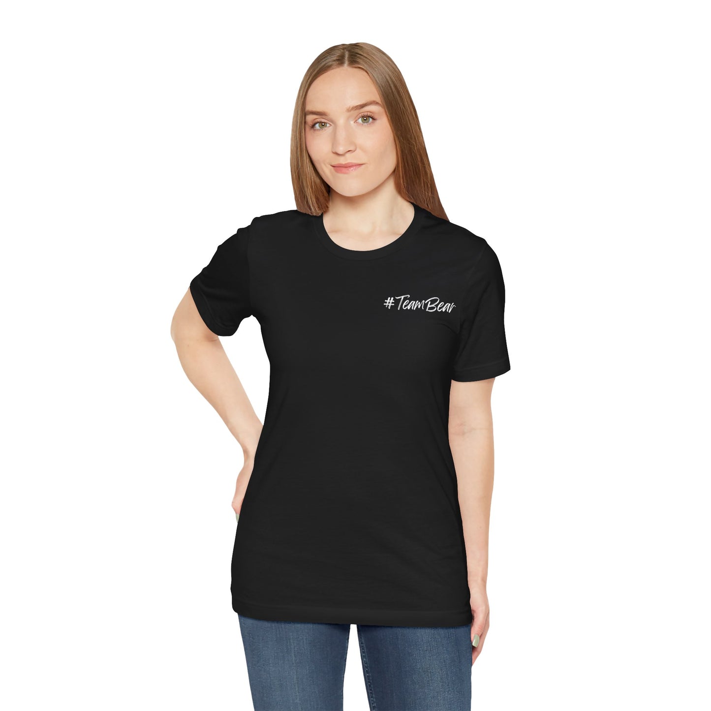 Women's Two-Sided Graphic "Team Bear" Tee - White Graphics