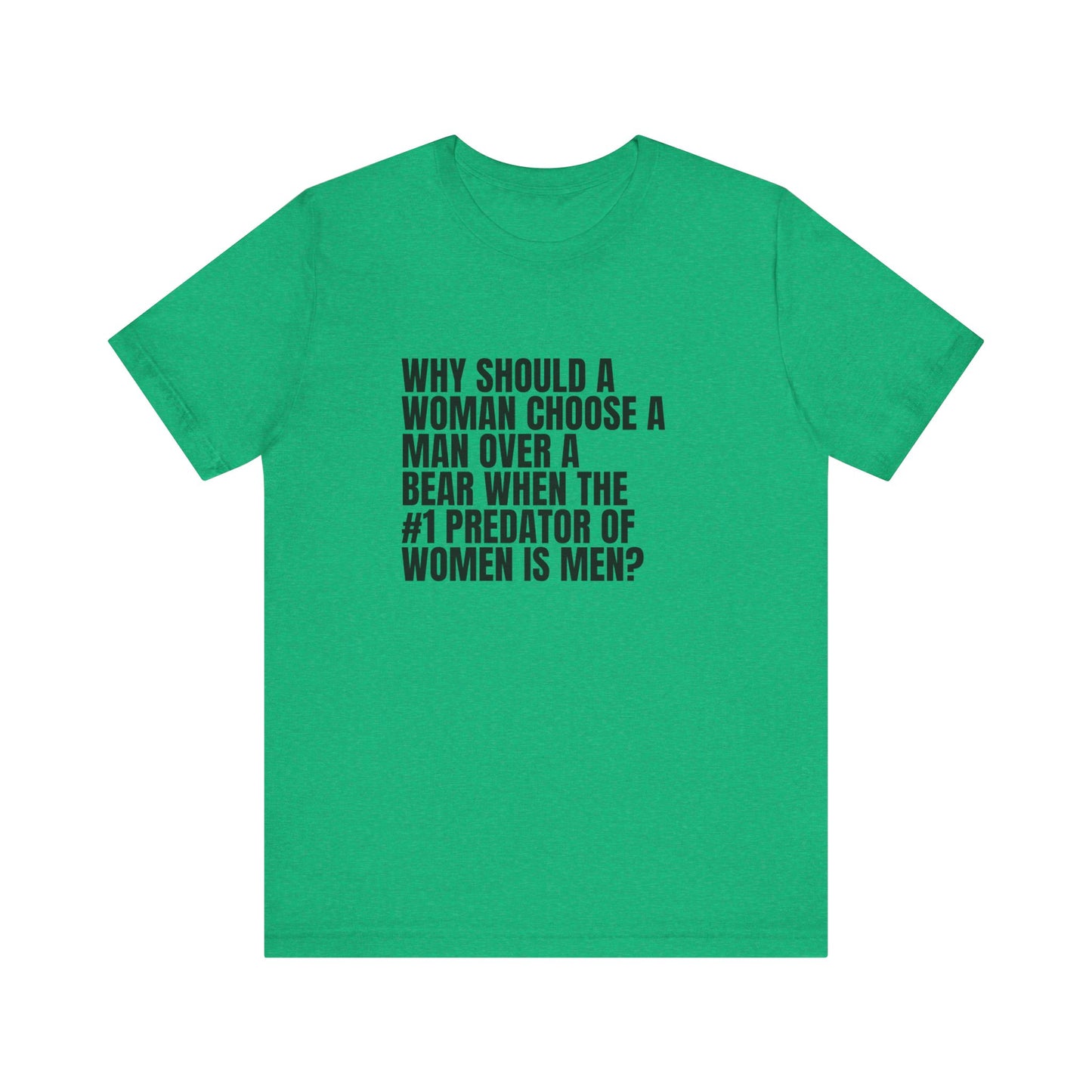 Women's Man v. Bear Tee - Black Writing