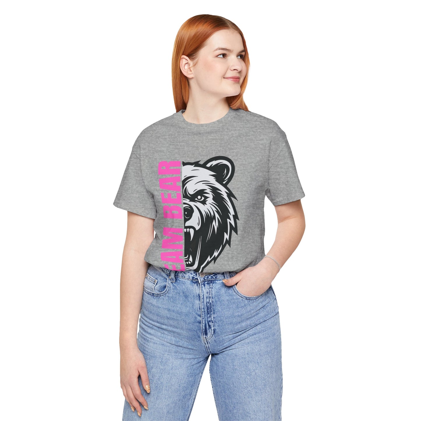 Women's "Team Bear" Tee - Pink Lettering