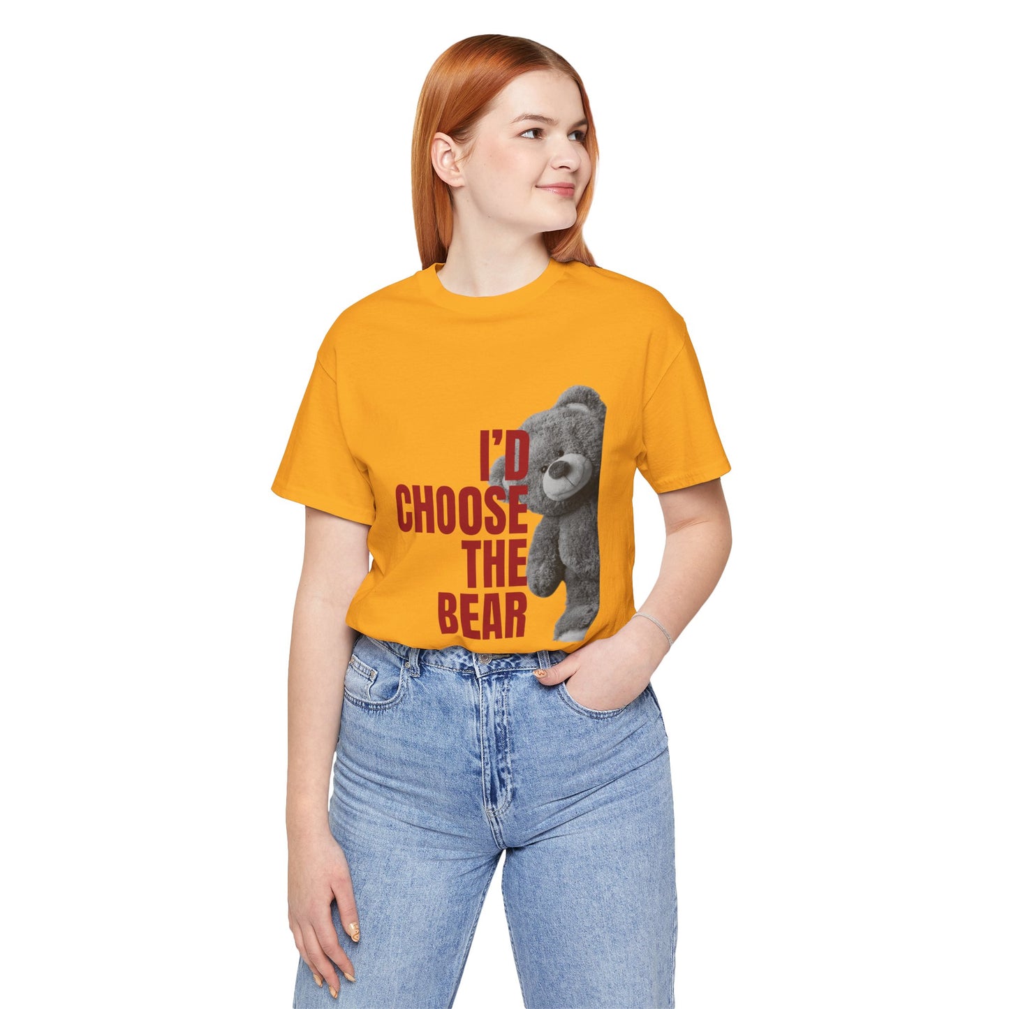 Women's Teddy Bear Tee - Red Writing