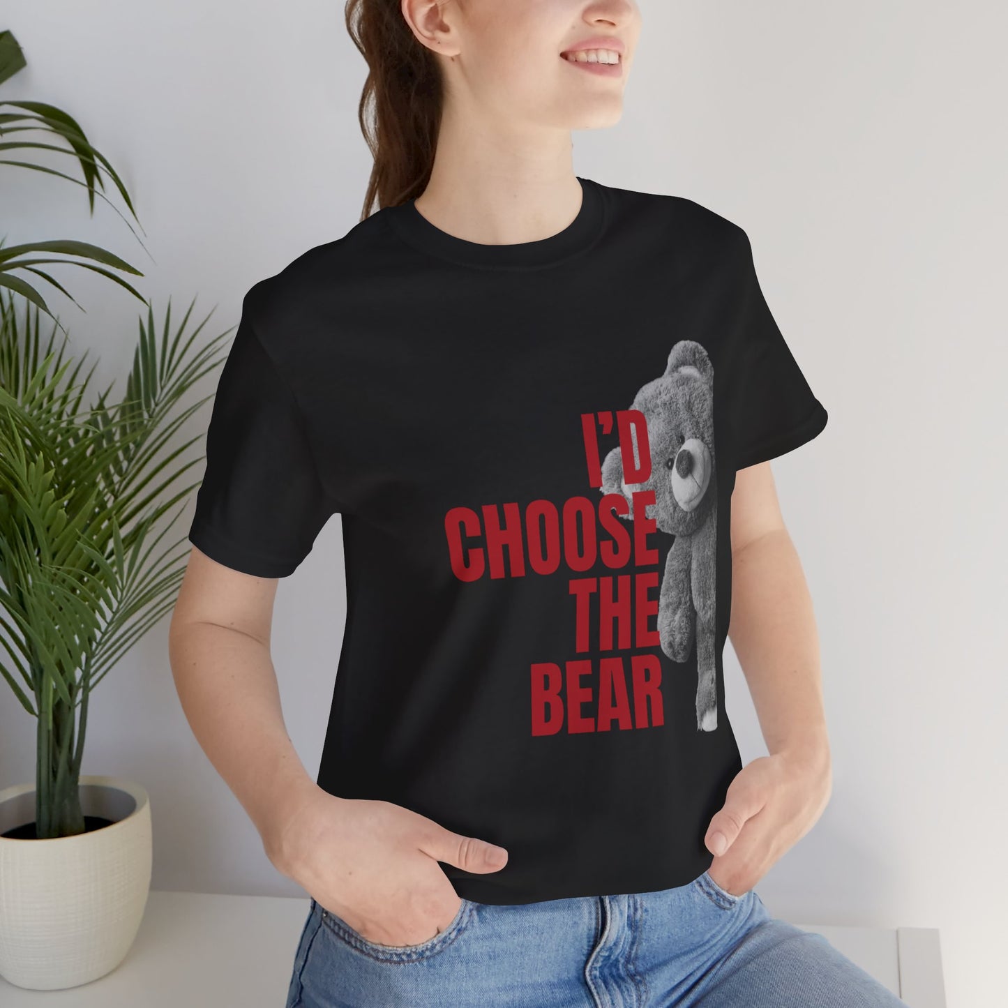 Women's Teddy Bear Tee - Red Writing