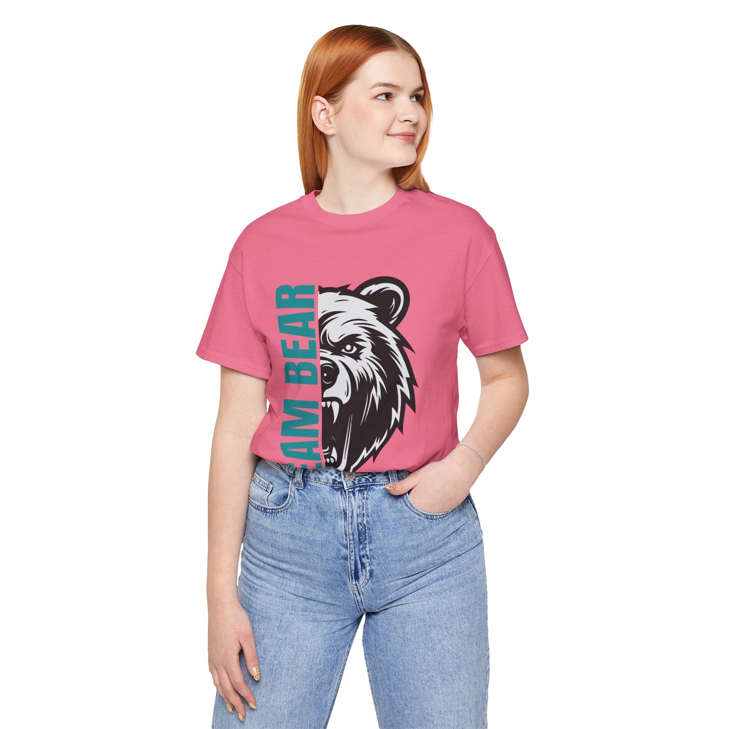 Women's "Team Bear" Tee - Teal Lettering