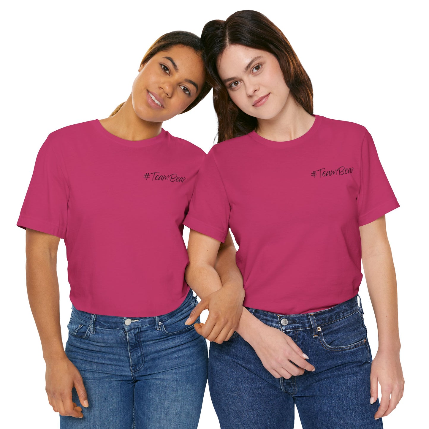 Women's Two-Sided Graphic "Team Bear" Tee - Black Graphics