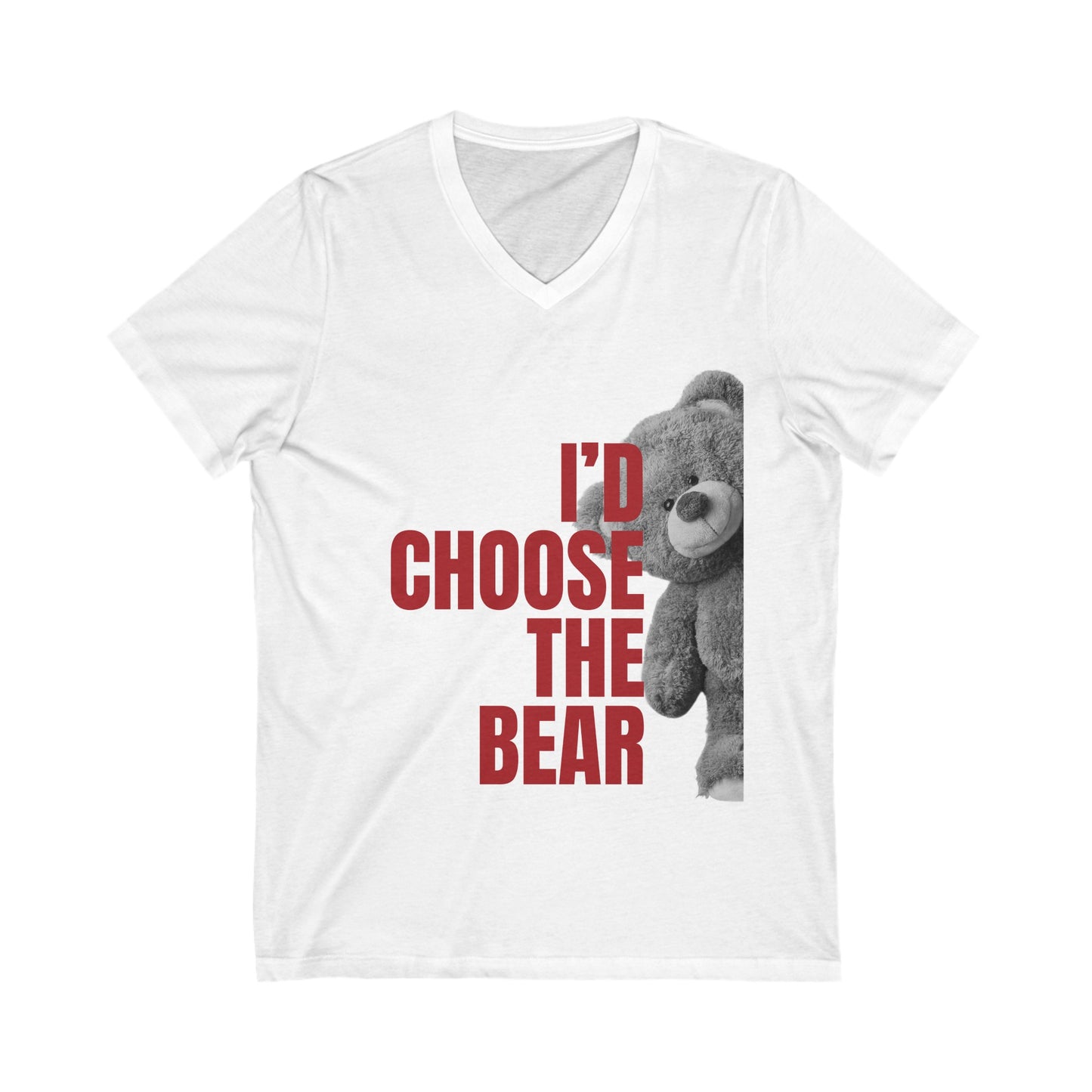 Women's Teddy Bear Short Sleeve V-Neck Tee