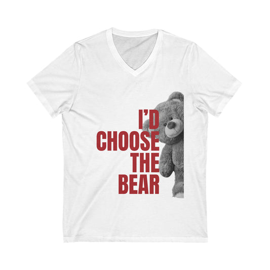 Women's Teddy Bear Short Sleeve V-Neck Tee