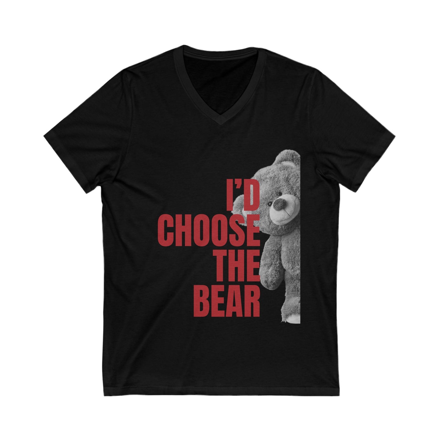 Women's Teddy Bear Short Sleeve V-Neck Tee