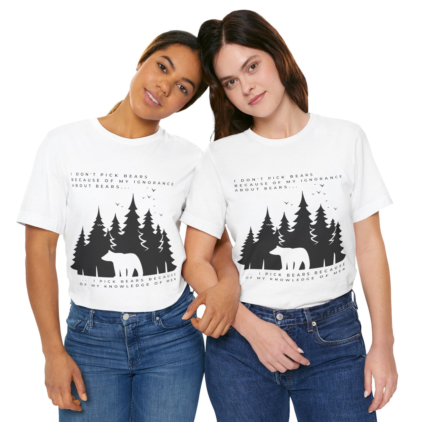 Women's Bear Quote Tee - Black Graphic