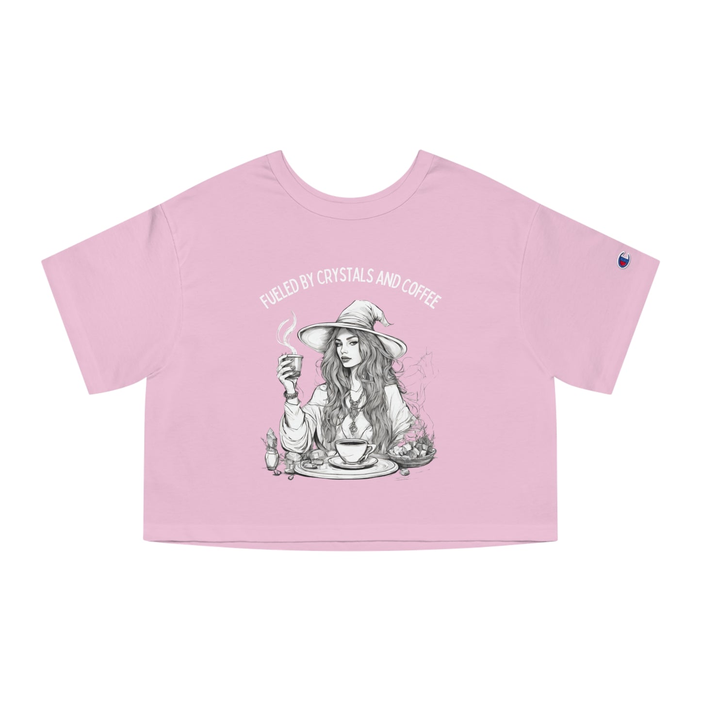 Fueled by Crystals and Coffee Cropped T-Shirt