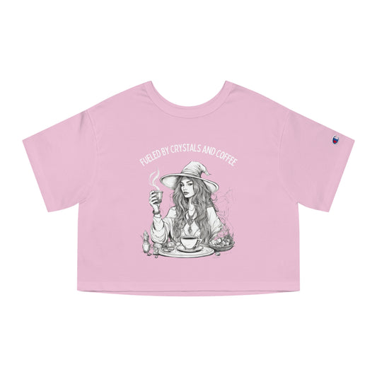 Fueled by Crystals and Coffee Cropped T-Shirt
