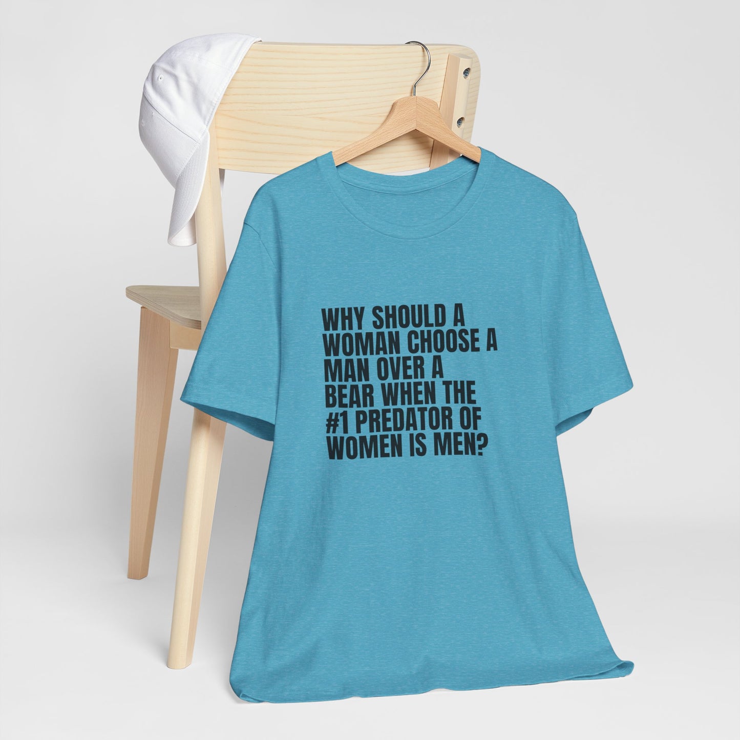 Women's Man v. Bear Tee - Black Writing