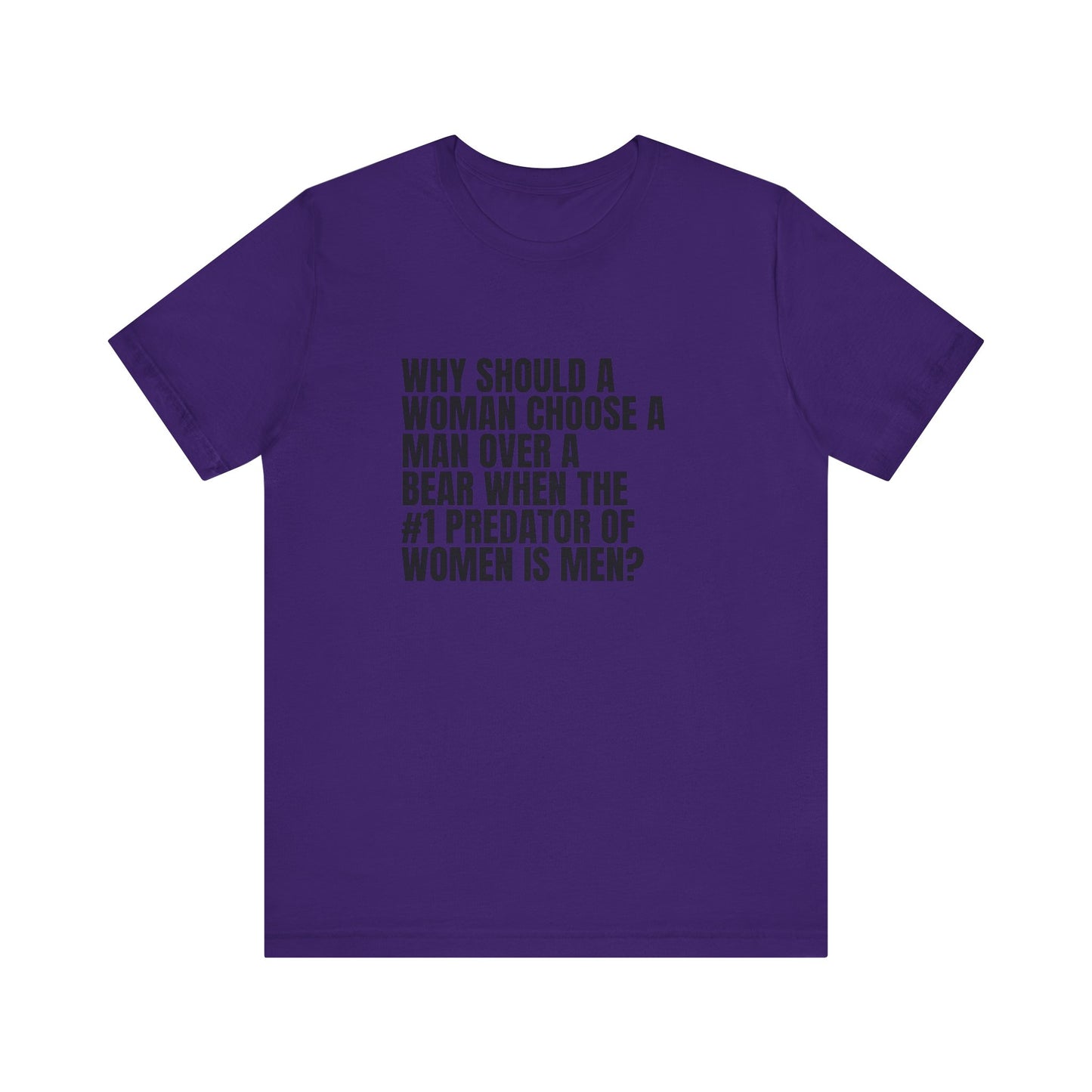 Women's Man v. Bear Tee - Black Writing