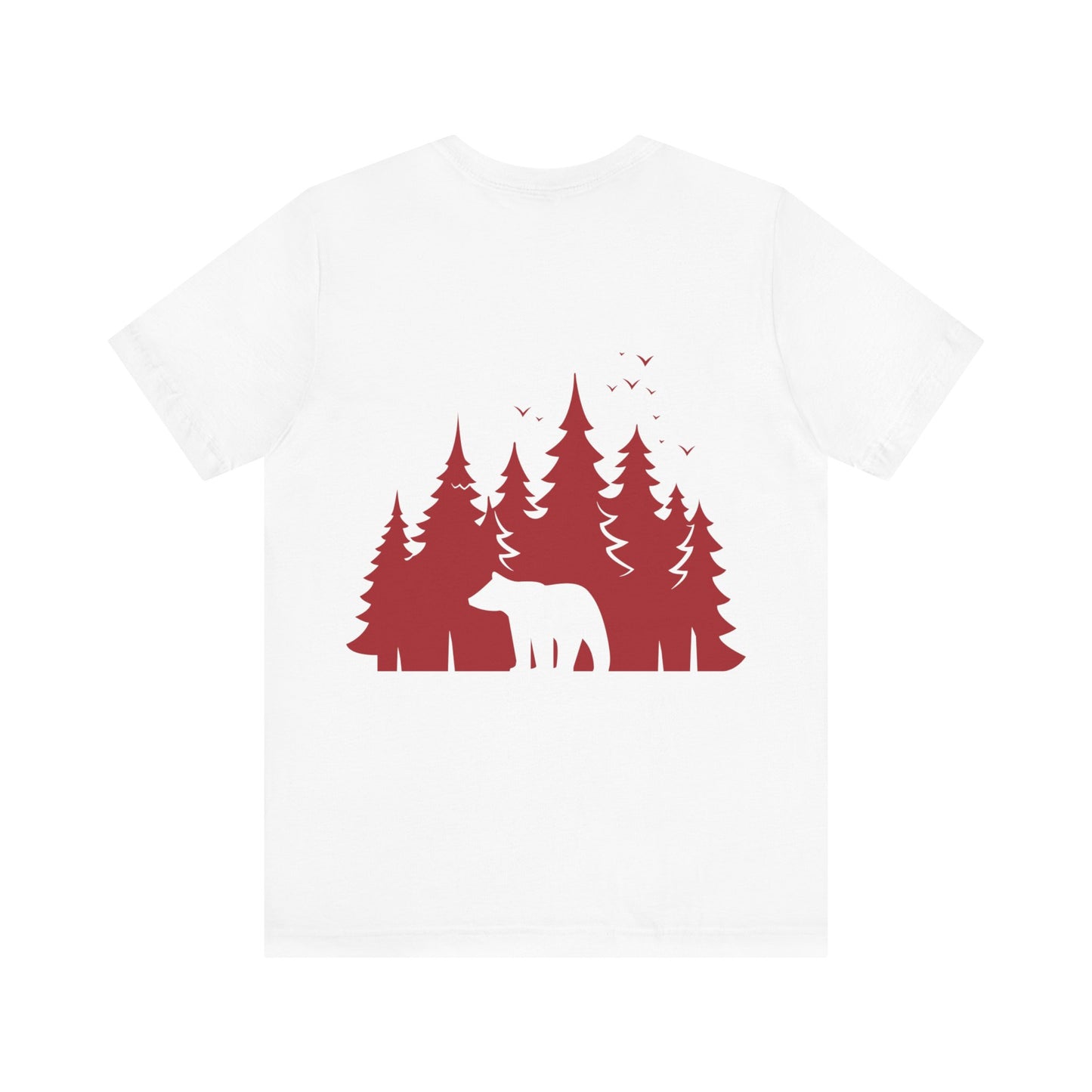 Women's Two-Sided Graphic "Team Bear" Tee - Red and White Graphics