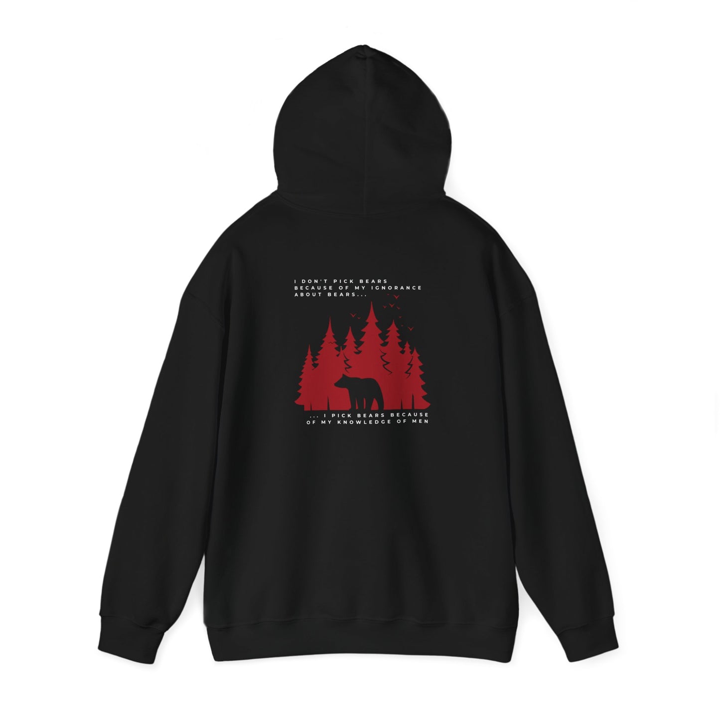 Women's Quote "Team Bear" Hooded Sweatshirt - Red and White Graphics