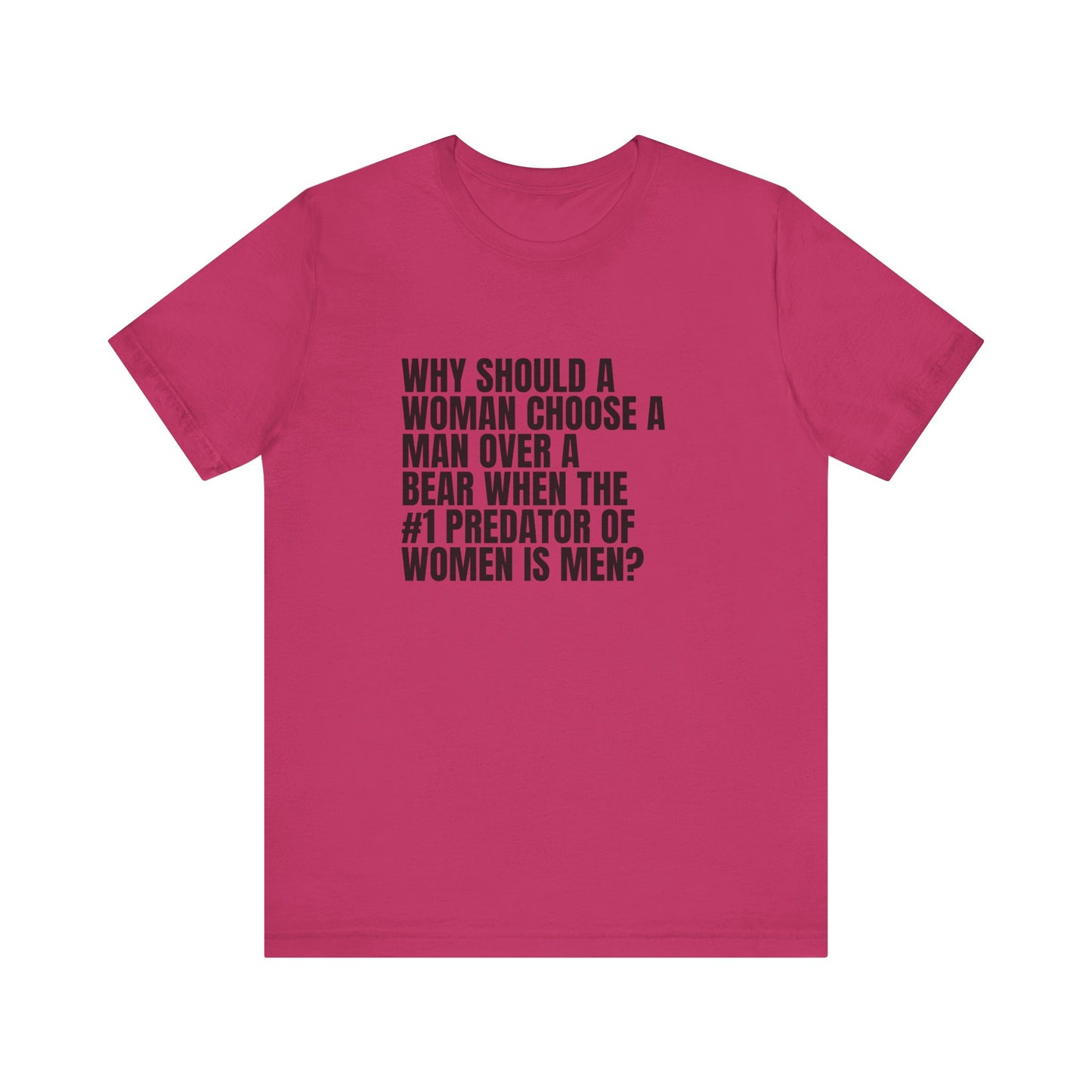 Women's Man v. Bear Tee - Black Writing