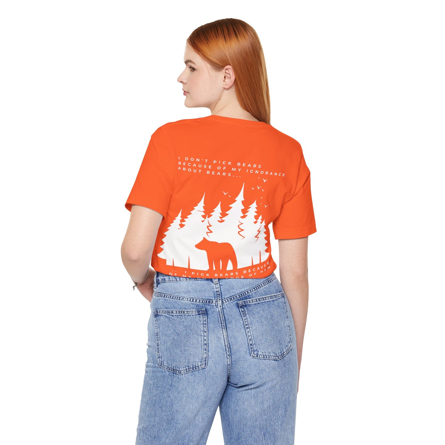 Women's Two-Sided Graphic "Team Bear" Tee - White Graphics