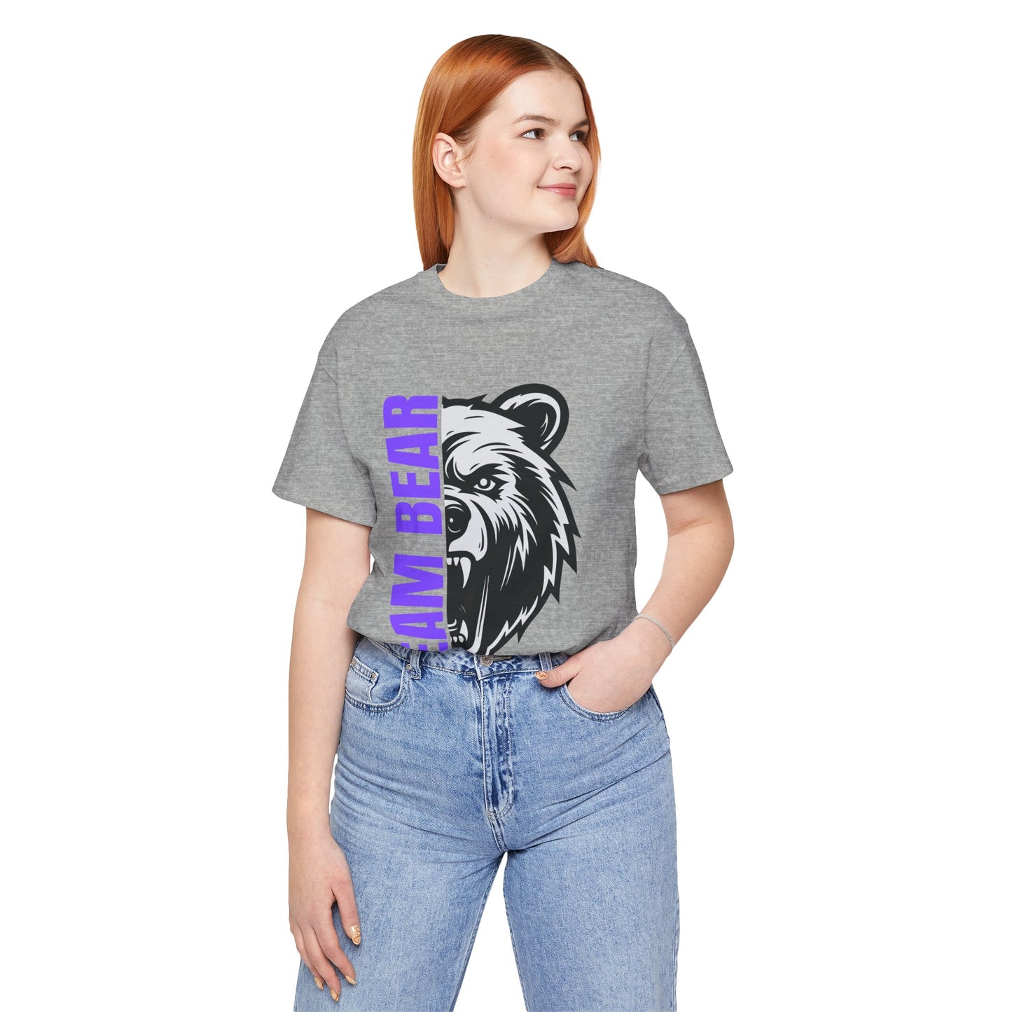 Women's "Team Bear" Tee - Purple Lettering