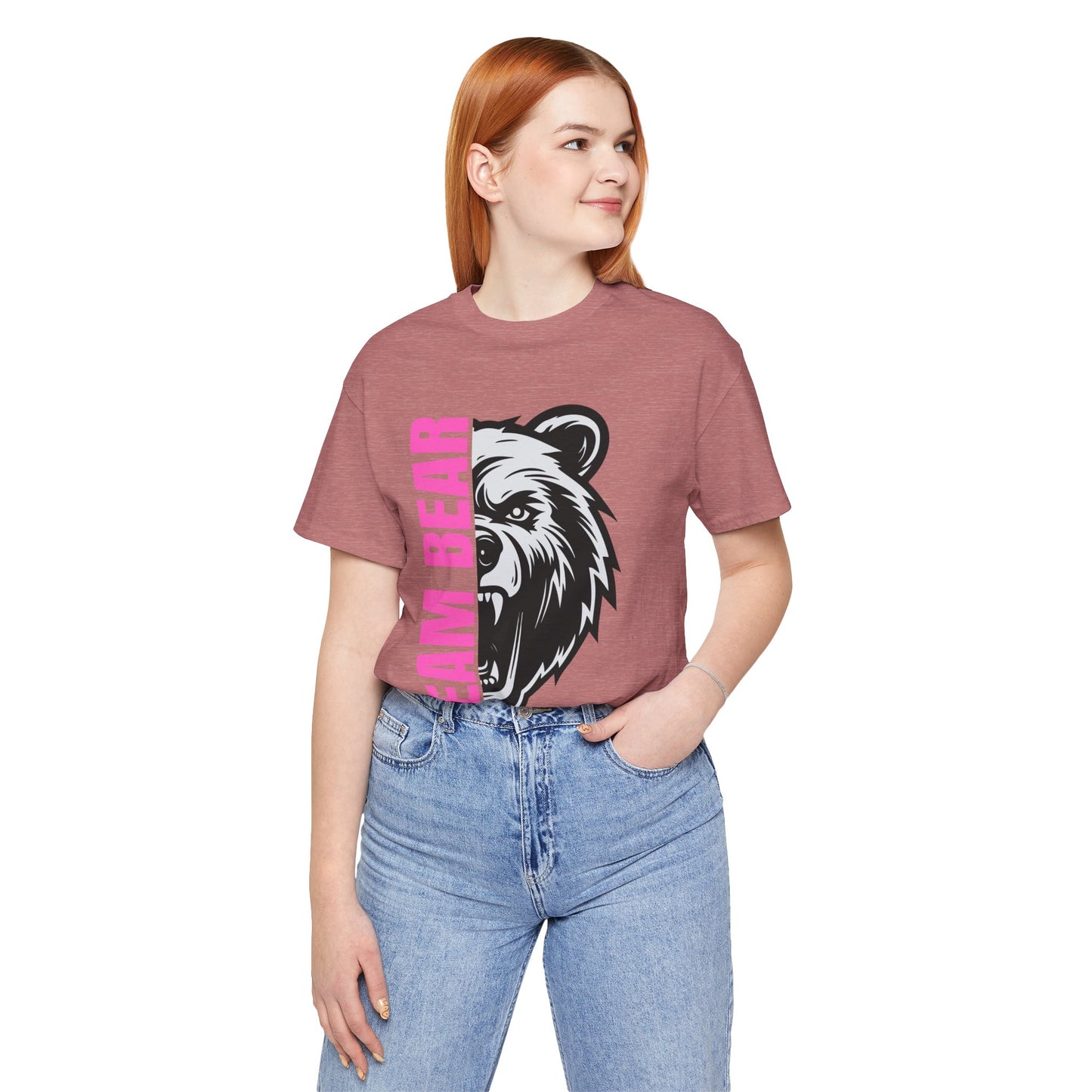 Women's "Team Bear" Tee - Pink Lettering