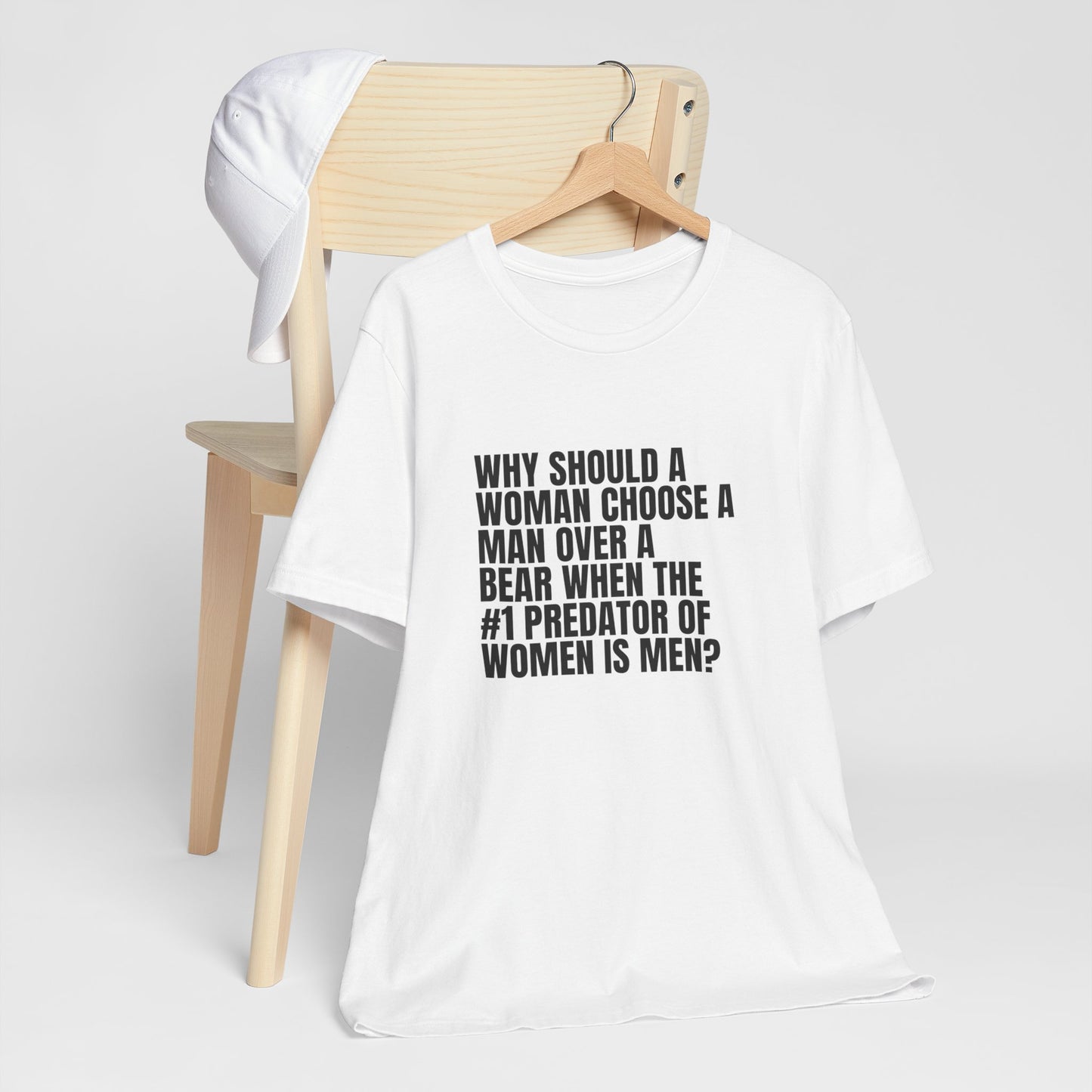 Women's Man v. Bear Tee - Black Writing