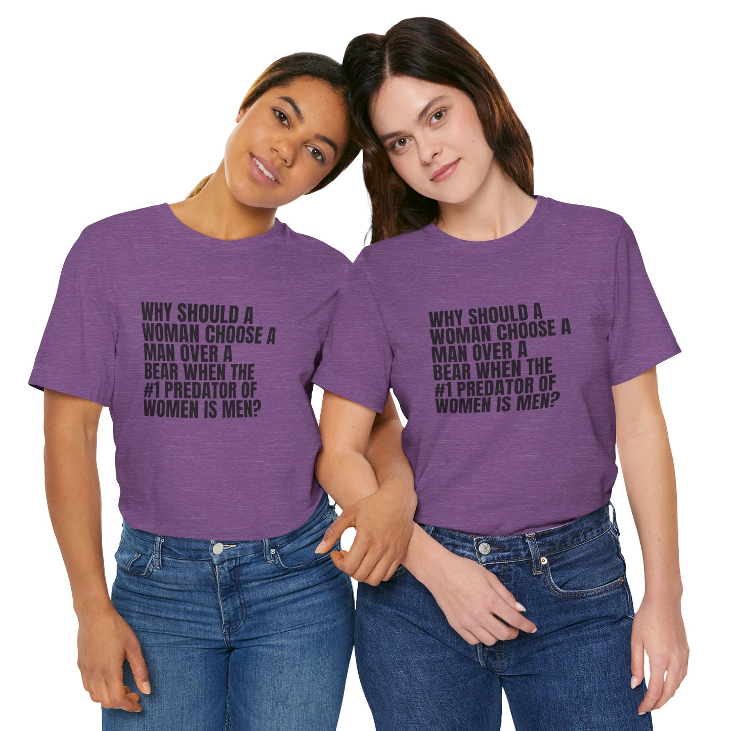 Women's Man v. Bear Tee - Black Writing