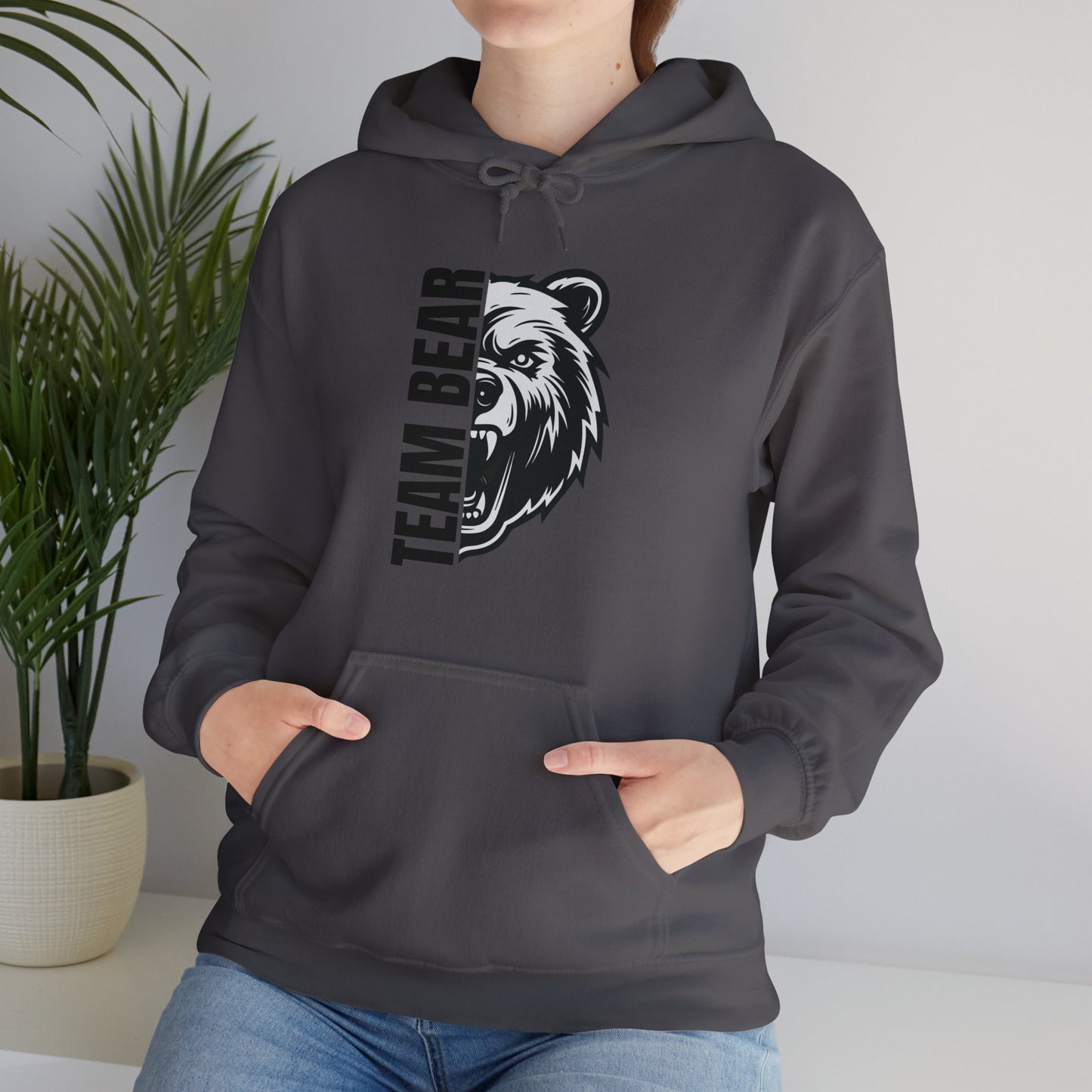 Women's "Team Bear" Hooded Sweatshirt - Black Lettering