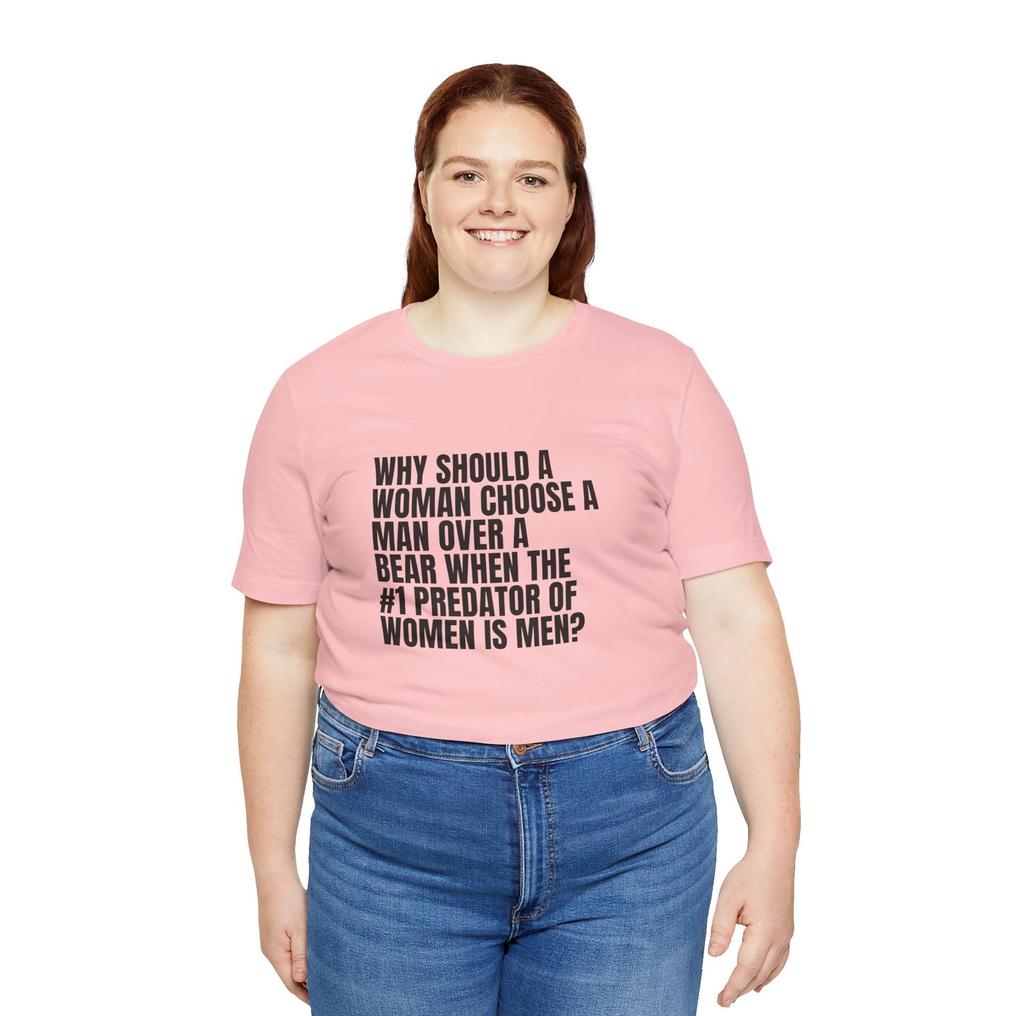 Women's Man v. Bear Tee - Black Writing