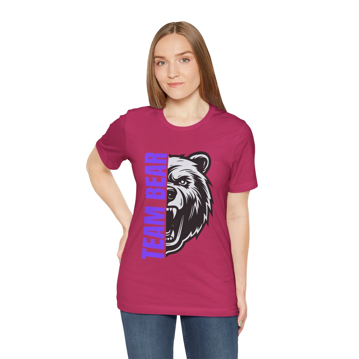Women's "Team Bear" Tee - Purple Lettering