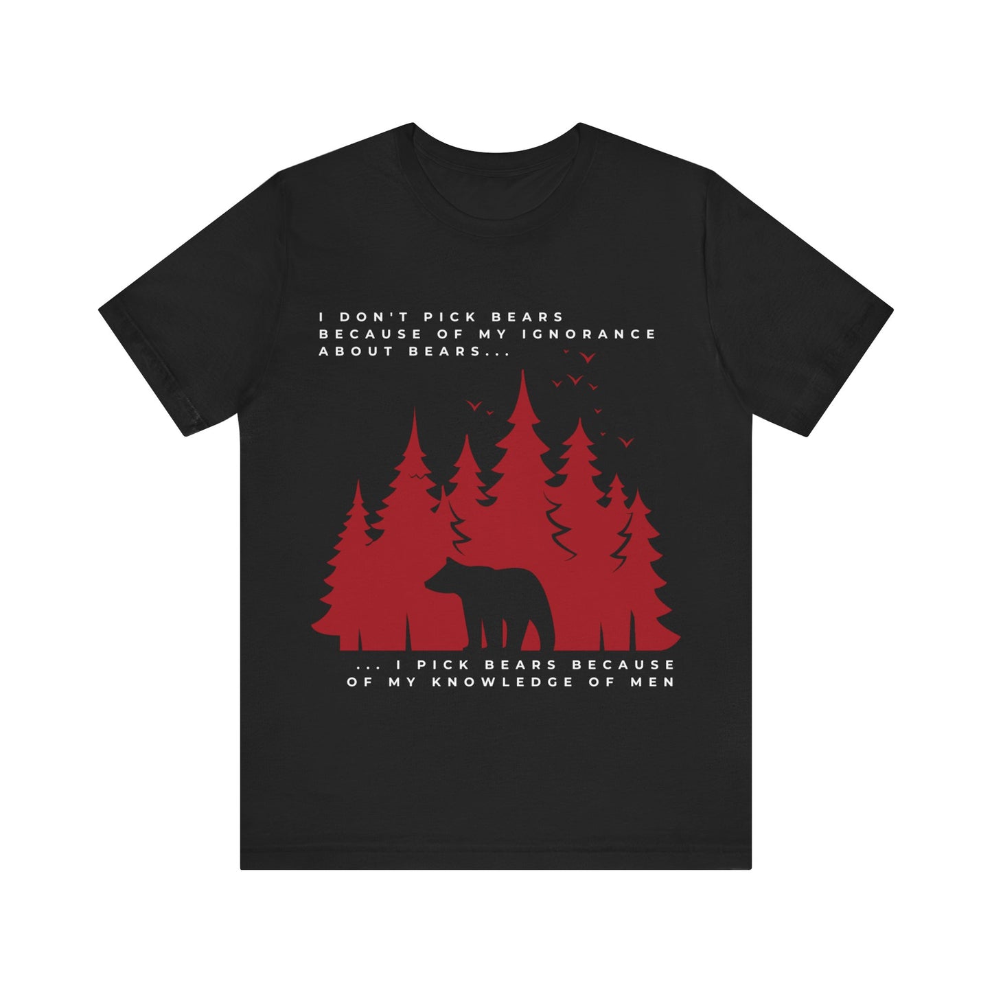 Women's Quoted Bear Tee - Red and White Graphic