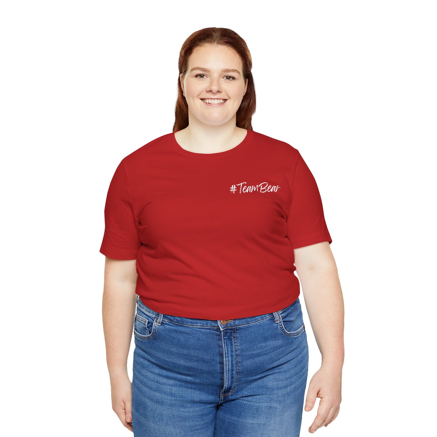 Women's Two-Sided Graphic "Team Bear" Tee - White Graphics