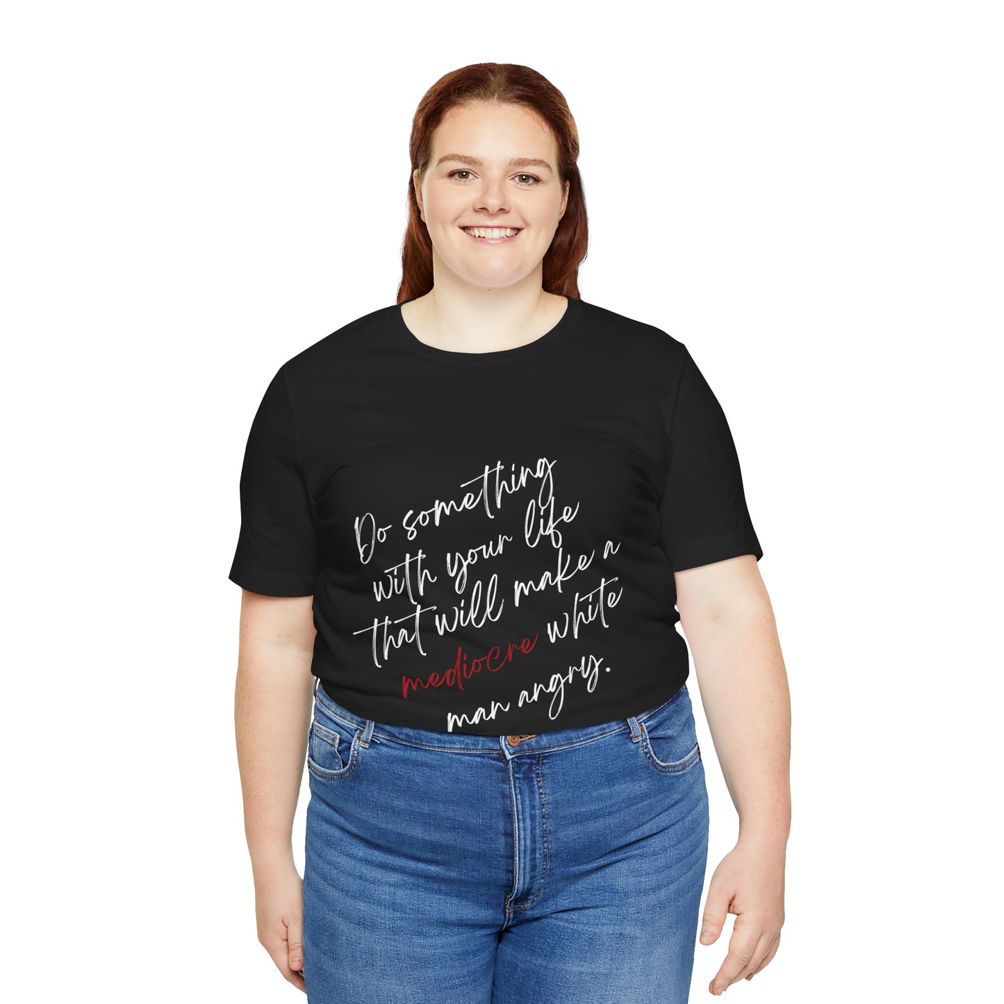 Women's Mediocre Man Short Sleeve Tee 2 - White Graphic